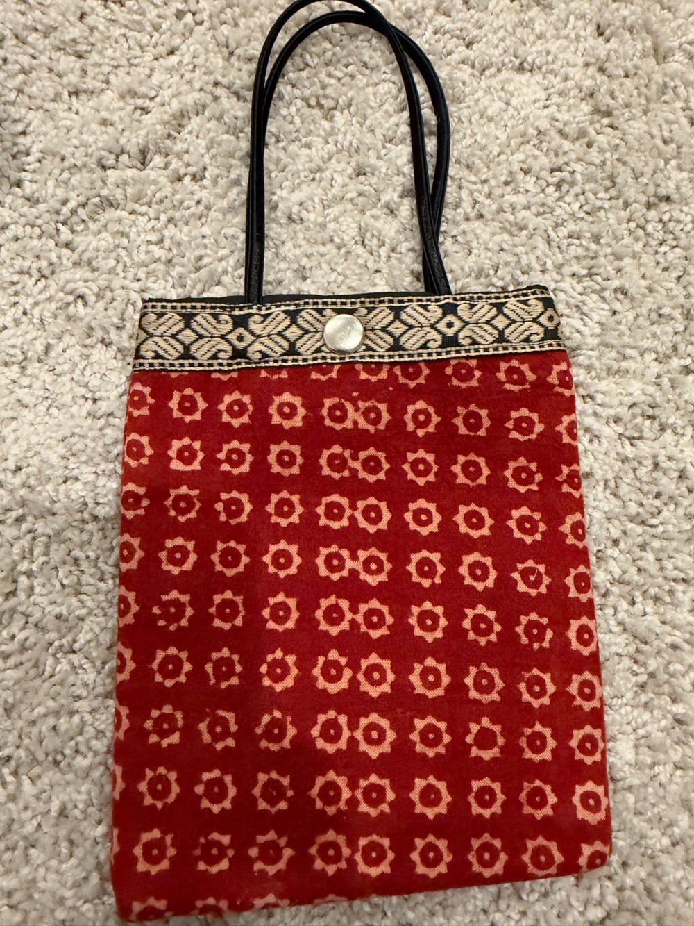 Red Patterned Women’s phone pouch
